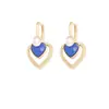 Pendientes Retro de Corazón Azul con Tendencia Nacional, Modernos y Personalizados, Pendientes de Uso Múltiple, Lujo Accesible y Pendientes de Concha de Gama Alta para Mujer