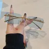 Nuevo Modelo de Comercio Exterior Transfronterizo Gacela Gafas de Sol Cuadradas Sin Marco Decorativas Gafas de Sol Metálicas Retro Coloridas con Cabeza de Leopardo para Hombres y Mujeres