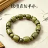 Pulsera de Cuentas Espaciadoras de Corte Recto de Sándalo Verde Argentino Pulsera Cultural Estilo Chino Pulsera de Oración Rosario Cuentas Cilíndricas de Alta Densidad 12mm Cuentas Espaciadoras
