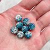 Bola de diamante incrustada con cuentas de cristal de pedrería, cuentas con agujero, cuentas espaciadoras, hechas a mano, material para colgante de pulsera de mano, accesorios de joyería DIY al por mayor
