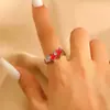 Anillo Personalizado de Estrella de Cinco Puntas con Goteo de Aceite de Colores para Mujer Moda Transfronteriza Diseño de Nicho Anillo Abierto de Estrella de Gama Alta