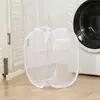 Cesta Plegable de Malla para Ropa Sucia, Cesta de Almacenamiento Simple de un Solo Color, Cesto para Ropa Sucia, Cesta de Lavandería para Baño del Hogar, Cesta para Artículos Varios