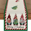 Corredor de Mesa Natalino Mais Vendido Internacionalmente com Estampa do Papai Noel Toalha de Mesa Decoração Festiva Jogo Americano Toalha de Mesa para Armário de Sala de Estar