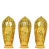 Terciopelo Dorado Arena Adornos Tres Santos Occidentales Bodhisattva Guanyin Regalos de Año Nuevo Decoración Creativa para el Hogar Adornos de Artesanía para la Adoración