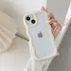 Adecuado para Apple 18 Simple Transparente Funda para Teléfono Móvil Iphone17 Color Puro 16 Borde con Patrón Ondulado 14 Suave 13 Anticaídas 15