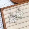 Pendientes Cuadrados Plisados Estilo Retro Europeo y Americano Transfronterizos Pendientes de Moda Exagerados Pendientes de Gama Alta Pendientes