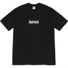 Camiseta Unisex de Manga Corta Supreme Trendy Streetwear Milán Algodón Puro Peso Pesado Clásica Suelta Versátil con Letras