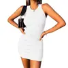 Vestido bodycon de nuevo estilo para mujer de Amazon transfronterizo, color liso, estilo europeo y americano, sexy ajustado, cuello redondo, vestido bodycon de una pieza