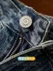 Moda urbana! Jeans vintage azul texturizado desgastado para homens, corte reto, levemente largo, emagrecedor, versátil, calça lavada