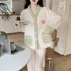 Pijama de Terciopelo Coral para Mujer en Otoño e Invierno Nuevo Estilo Forrado de Felpa Engrosado Cálido Dulce Franela Se Puede Usar Fuera de Casa Conjunto de Ropa para el Hogar