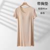 Camisón de Modal con Almohadilla en el Pecho Holgado Talla Grande Pijamas Anti-abulto para Mujer Ropa de Casa Delgada Vestido de Verano de Manga Corta