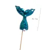 Decoración Creativa para Pastel de Fiesta Decoración de Lentejuelas Brillantes Decoración de Belleza Cola de Sirena Tarjeta Tarjeta para Mesa de Postres