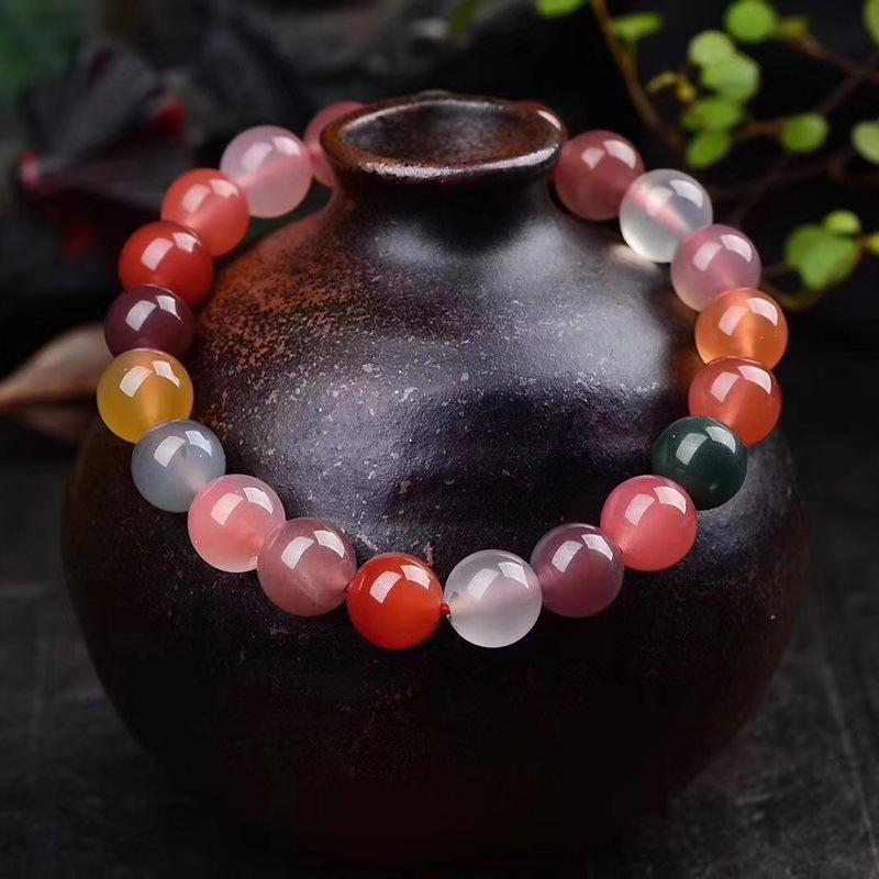 智贝主图_1天然盐源玛瑙手链糖果色玛瑙单圈手串水晶饰品
