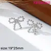Conjunto de Collar y Aretes de Lazo de Lujo Ligero, Cadena para Clavícula de Acero de Titanio, Joyería de Nicho de Gama Alta, No se Desvanece, Estilo de Moda para Mujer