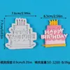 Molde de silicone DIY variedade de letras em inglês Feliz Aniversário decoração chocolate doce bolo forma de assar