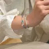 Novo Bracelete de Pérola de Cabaça Água-Marinha para Mulheres, Pingente de Atração de Riqueza, Design de Nicho, Bracelete de Joia de Mão Suave e Fashion para Mulheres