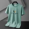 Nueva Camiseta de Hombre Modelo del Fabricante Original, Camiseta Modal de Cuello Redondo, Manga Media, Corte Holgado, Manga Corta, Camiseta de Moda para Jóvenes