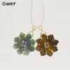 Wt-P2095 Diseño Floral Geométrico Artístico Piedra Translúcida Texturizada Ópalo Obsidiana Colgante Joyería DIY