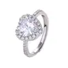 Anillo de Diamante Lleno de Amor, Exquisito Anillo Romántico en Forma de Corazón con Micro-Pavé de Circonita, Anillo Artificial de un Quilate, Anillo de Compromiso para Mujeres