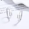 Pendientes de plata de ley 925 con diamantes cuadrados para mujer, nuevos pendientes sencillos de verano, pendientes de marea personalizados, elegantes y de alta gama.