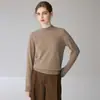 Suéter de cachemira de cuello alto a la moda, nueva colección de invierno 2026, prenda básica de color liso para mujer, suéter corto suave y elegante