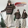 Conjunto de Dos Piezas para Niñas Otoño 2026 Nuevo Suéter de Punto Rayado y Pantalones, Conjunto Holgado y Versátil Adelgazante