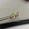 Brincos de Argola Tripla Click-Clack para Unhas Femininas Agulha de Prata 925 Banhada a Ouro Rosa 18K Brincos CNC Fu Lu Shou Elegantes de Alta Qualidade Cabeça de Touro