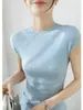 Suéter Zhengqite Ropa/ Estilo Minimalista Cuello Redondo Hilo Yangzi Lana Completa Canalé Tejido Sin Costuras para Mujer Verano Ajuste Delgado