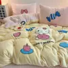 Invierno Espesado Toalla Bordada Terciopelo de Leche Juego de Cuatro Piezas Sábanas Funda Nórdica Más Ropa de Cama Juego de Tres Piezas Dormitorio Estudiantil 4