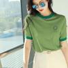 Roupas para Mulheres 2025 Novo Verão Manga Curta Algodão Bambu Soltas Bordadas Tops Emagrecedoras Plus Size