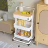 Tubo Espesado Diámetro 22mm Carrito Cocina Frutas y Verduras Estante de Almacenamiento Sala de Estar Estante de Almacenamiento de Snacks Dormitorio