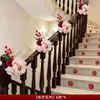 Corrimão Decorativo de Escada Decoração de Quarto Nupcial Casamento Rústico Nova Casa da Noiva Conjunto de Tira Longa Flores de Puxar Personagem Feliz Lado do Noivo