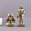 Estatua de Figura Lei Feng de Latón Puro Adorno de Escritorio Oficina Retrato de Cabeza de Lei Feng Pieza de Decoración Pequeña para Sala de Estar del Hogar