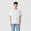 2026 Nova Camiseta Masculina de Verão Estilo Americano Simples Estilo Old Money Camisa de Marca Tendência em Branco, Cinza e Verde Damasco