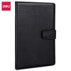 Deli 3301 cuaderno de cuero negocio cuaderno con hebilla magnética libreta de trabajo libro de registro de reuniones libro de oficina 25k