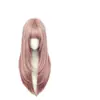 Peruca rosa Zelan para mulheres, estilo Lolita, cabelo longo e liso, cor clara, parecido com boneca, estilo JK, peruca completa para mulheres
