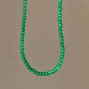 Cadena de clavícula con cuentas verde esmeralda para mujer, nuevo estilo popular de verano 2025, collar de alta gama, accesorio gargantilla nicho de lujo ligero