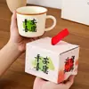 Caneca para meninas, alto valor estético, copo de água abençoado, xícara de café para casa e escritório, presente de aniversário criativo, embalagem em caixa de presente requintada