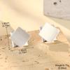 Brincos simples metálicos geométricos franceses design irregular textura anel de lava branca esmalte micro ajustável