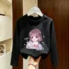 Camiseta de Algodão Puro para Meninas Primavera e Outono, Blusa Básica Elegante de Manga Longa para Crianças Mais Velhas, Coleção Primavera e Outono 2026