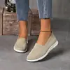 Zapatos Nuevos de Estilo Primavera y Verano, Boca Baja, Tejidos tipo Mosca, Ligeros y Cómodos para Personas de Mediana Edad y Mayores, Zapatos Planos Transpirables, Slip-On