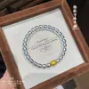 Pulseira Fushi Prata Pura 999 com Contas Quadradas Xadrez Design de 27 Peças com um Toque de Nicho de Luxo, Pulseira de Prata Pura Estilo Chinês Presente para Namorada