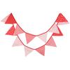 Bandera triangular de algodón rojo de 14 lados decoración para el hogar fondo para fotos bandera de tela para cumpleaños boda camping al aire libre bandera para tienda