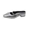 Zapatos de Mujer Cuadrados de Tacón Bajo con Estilo Moderno y Suave 2026 Primavera Zapatos Mary Jane de Moda Decorados con Lazo y Pedrería