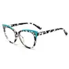 Nuevas Gafas Tr Multicolor Espejo Plano Ojo de Gato Europeo y Americano Cara Redonda Dama Espejo Plano Gafas Anti Luz Azul Montura para Miopía