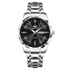 Reloj Digital de Negocios para Hombre Rombo Exportación Extranjera Calendario Doble Chino e Inglés Luminoso Impermeable Correa de Acero Reloj No Mecánico