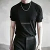 Camiseta de Punto a Rayas Gris Gris Oscuro con Botones, Manga Corta, para Hombre y Mujer, Estilo Old Money, Seda de Hielo, Verano, Venta al por Mayor de Fábrica Transfronteriza