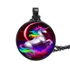 WISH AliExpress Venta Caliente Pegaso Unicornio Gema del Tiempo Collar Colgante de Aleación Cadena Vintage para Suéter
