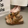 Sandalias de plataforma para mujer para el verano de 2026, nuevo estilo coreano, adecuadas para combinar con faldas, casuales y cómodas, sandalias romanas de playa