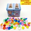 Brinquedo de Gema Plástica Infantil Caixa de Cristal Baú do Tesouro Pirata Princesa Diamante Acrílico Contas de Pérola Brilhante Brinquedo
